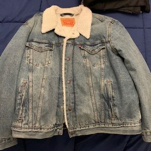 Levi Straus Denim Faux Fur Jacket